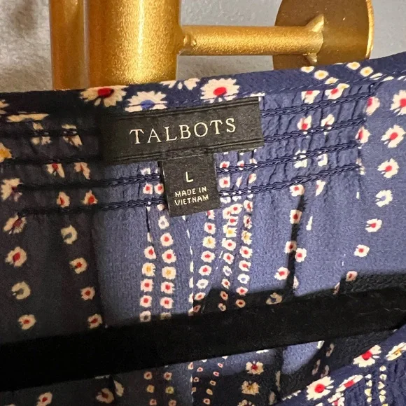 Talbot keyhole flower pattern short sleeve shirt Size L - Picture 5 of 7